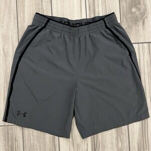 Under Armour HeatGear Men's Size Large Loose Gray Pocketed Athletic Shorts